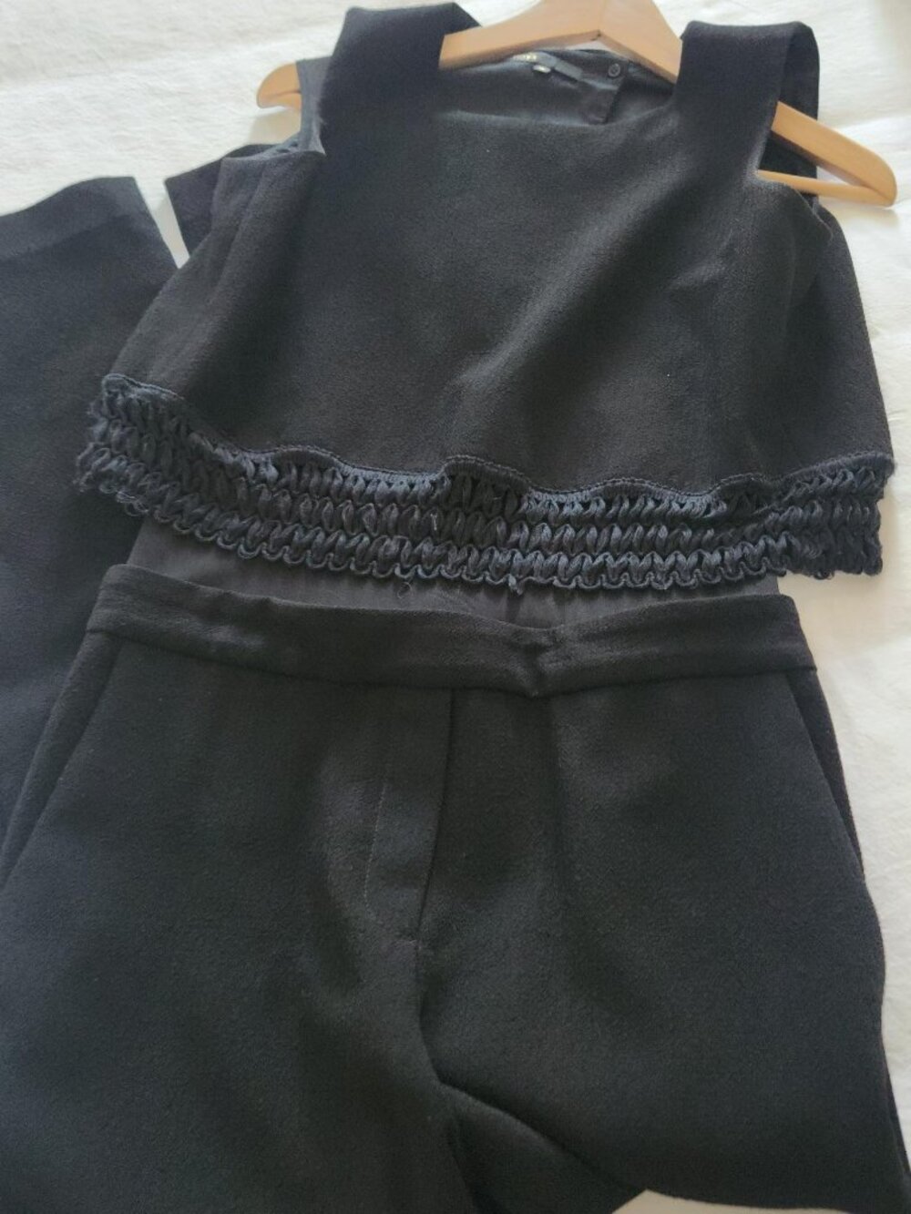 Maje Black Sheer mid jumpsuit.